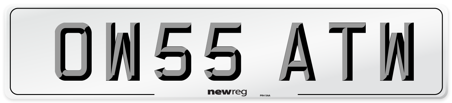 OW55 ATW Number Plate from New Reg
